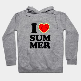 i love summer heart watermelon Hoodie